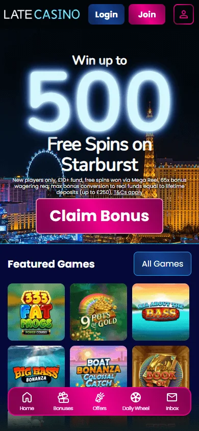 Sg Casino homepage on a mobile screen