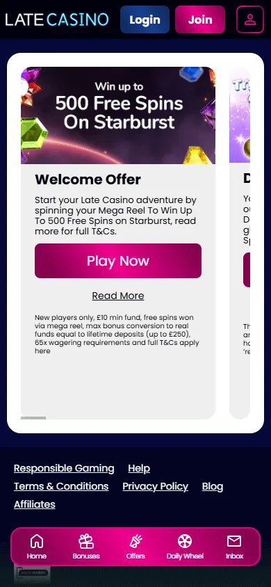 Sg Casino promotions area on a mobile screen